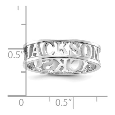 10K White Gold Cut-Out Name Ring – view 2