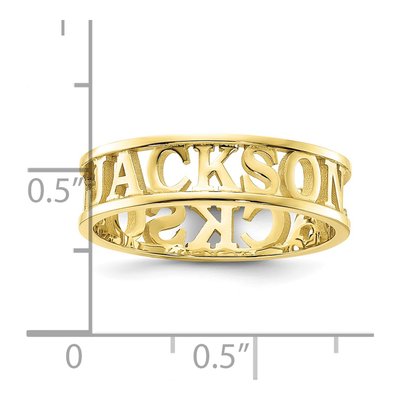 10K Yellow Gold Personalized Cut-Out Name Ring – view 2