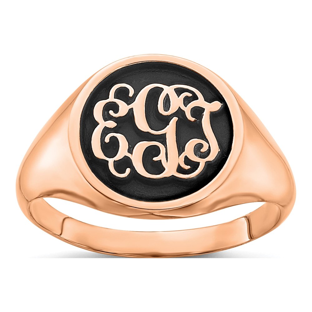 10K Rose Gold Monogram Ring