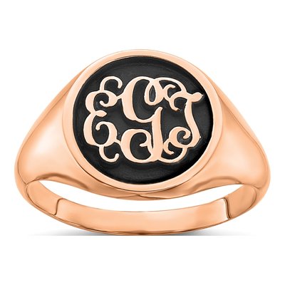 10K Rose Gold Monogram Ring