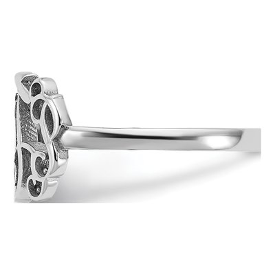 10K White Gold Monogram Ring – view 3