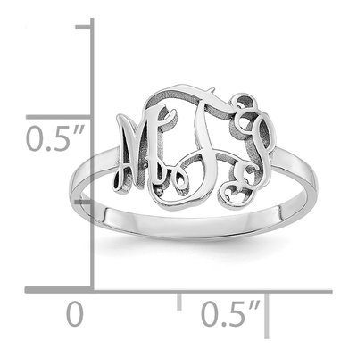 10K White Gold Monogram Ring – view 4