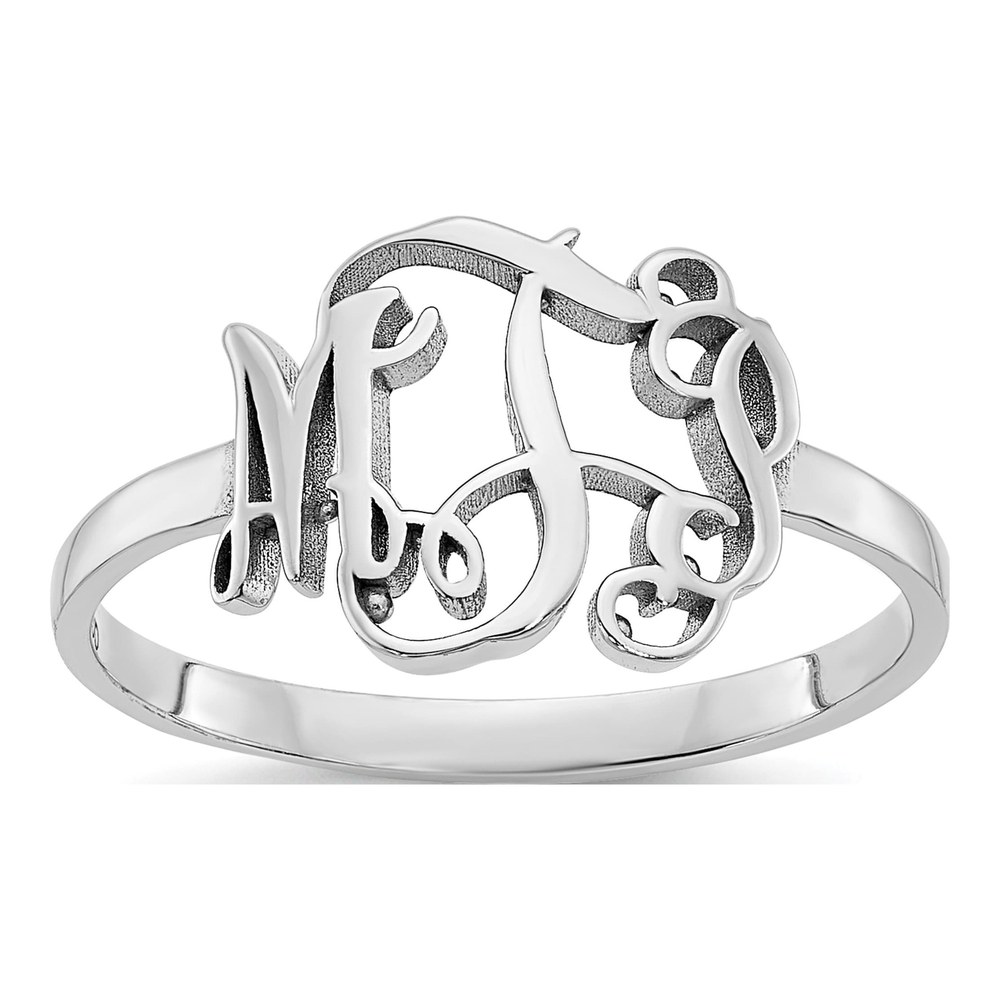 10K White Gold Monogram Ring