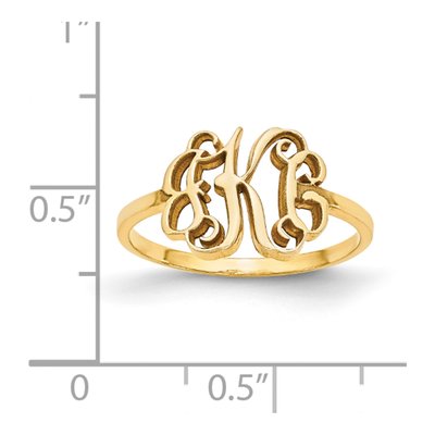 10K Yellow Gold Personalized Monogram Ring – view 3
