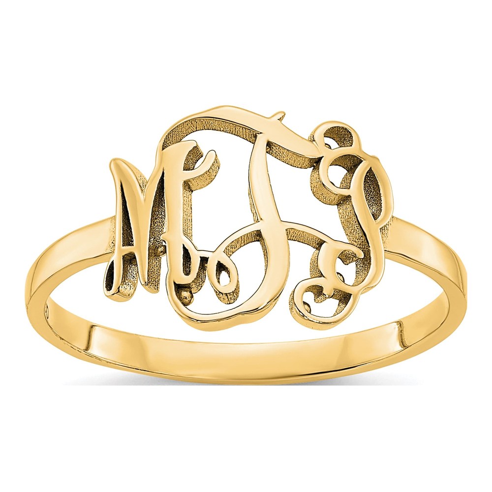 10K Yellow Gold Personalized Monogram Ring