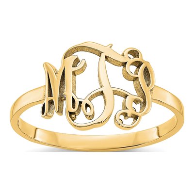 10K Yellow Gold Personalized Monogram Ring