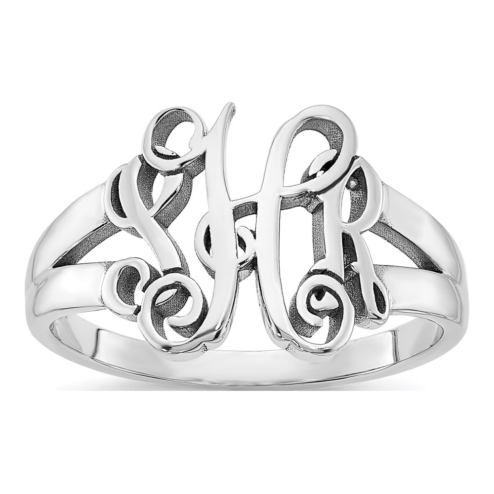 10K White Gold Monogram Ring