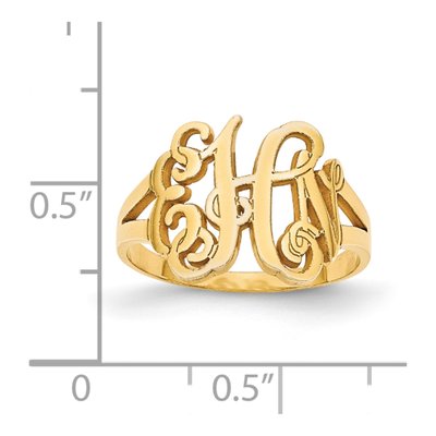 10K Yellow Gold Personalized Monogram Ring – view 3