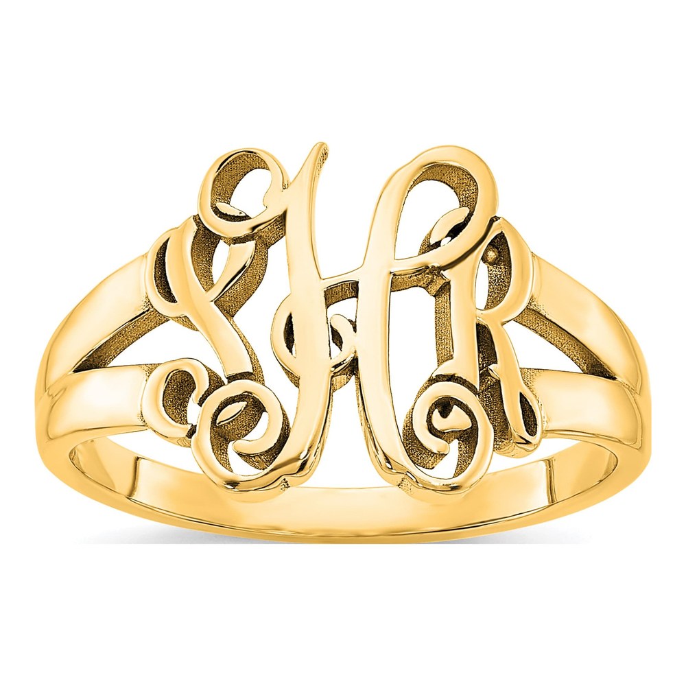 10K Yellow Gold Personalized Monogram Ring