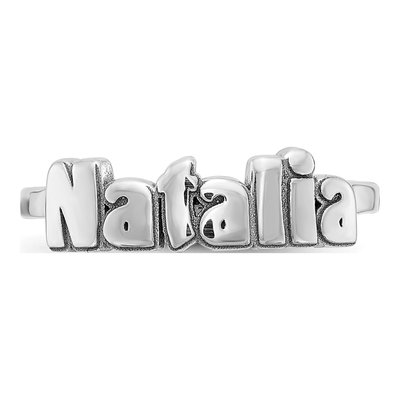 10K White Gold Personalized Name Ring – view 4