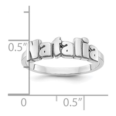 10K White Gold Personalized Name Ring – view 5