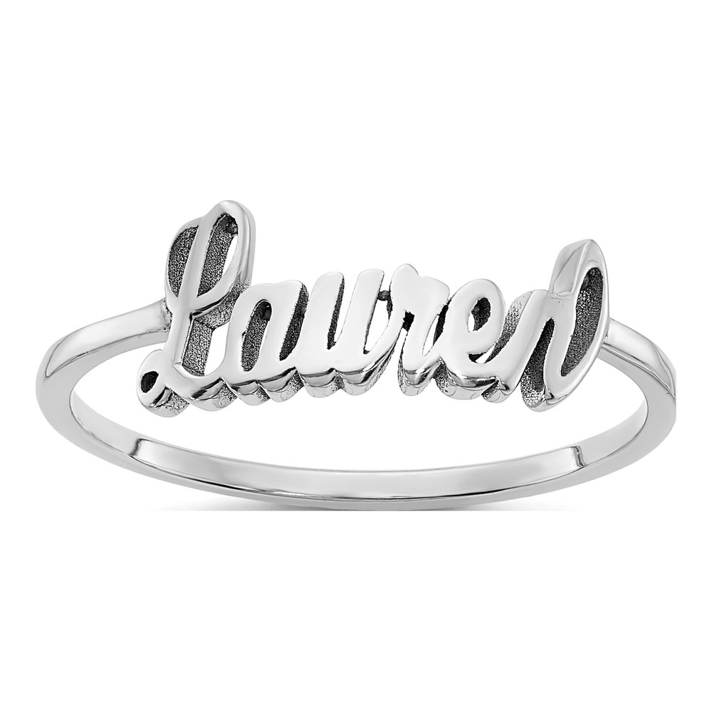 10K White Gold Personalized Ring
