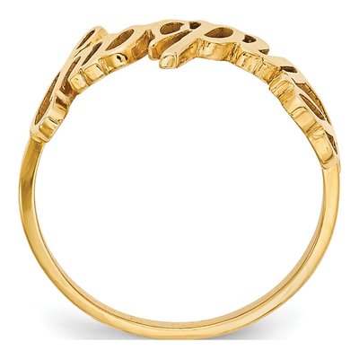 10K Yellow Gold Personalized Name Plate Ring – view 2