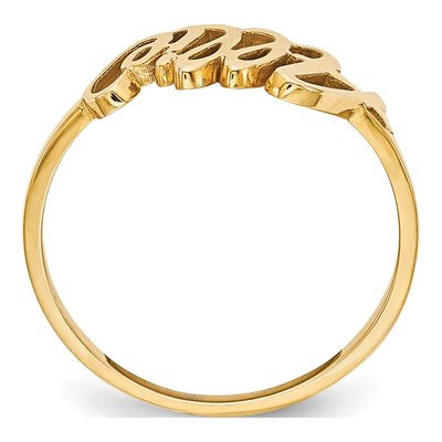 10K Yellow Gold Personalized Name Plate Ring – view 4