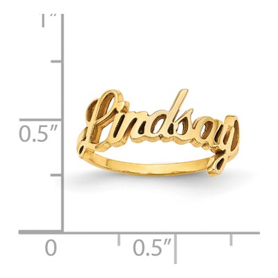 10K Yellow Gold Personalized Name Plate Ring – view 5