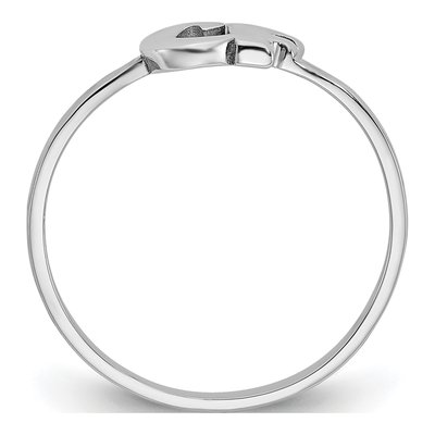 10K White Gold Double Initial Ring – view 2
