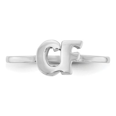 10K White Gold Double Initial Ring – view 4