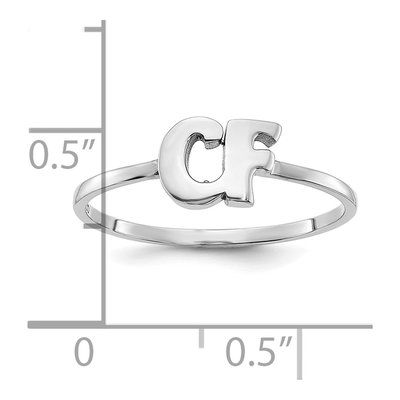 10K White Gold Double Initial Ring – view 5
