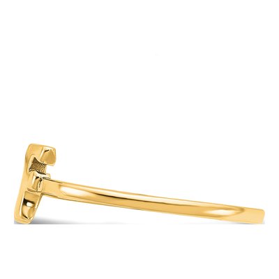 10K Yellow Gold Personalized Double Initial Ring – view 3