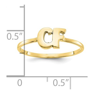 10K Yellow Gold Personalized Double Initial Ring – view 5