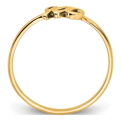 10K Yellow Gold Personalized Double Initial Ring – view 7