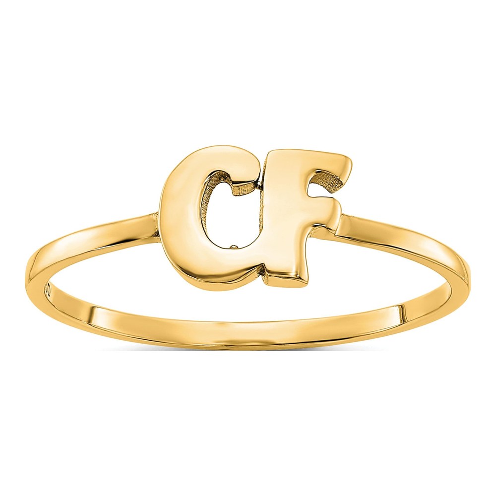 10K Yellow Gold Personalized Double Initial Ring