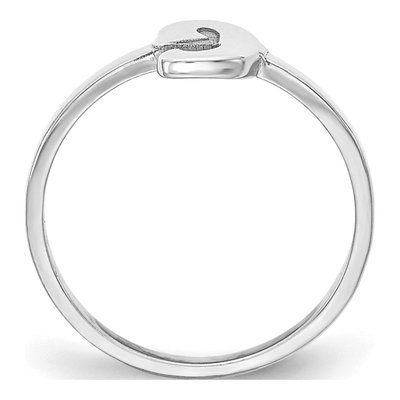 10K White Gold Personalized Initial Ring – view 2