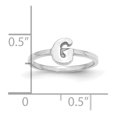 10K White Gold Personalized Initial Ring – view 6