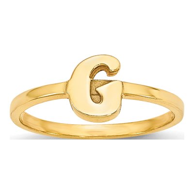 10K Yellow Gold Personalized Initial Ring