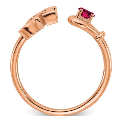 10K Rose Gold Personalized Birthstone Letter A Ring – view 2