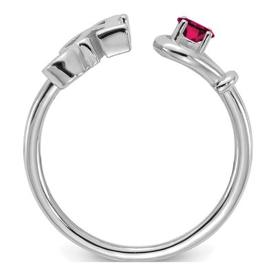 10K White Gold Letter A Ring – view 2
