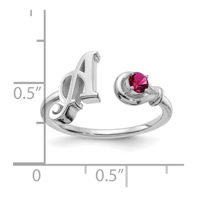 10K White Gold Letter A Ring – view 6