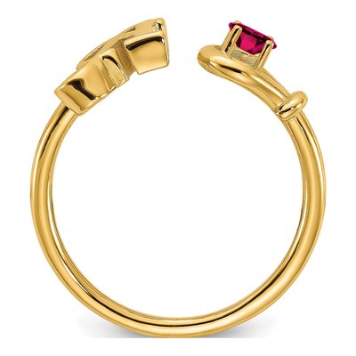 10K Yellow Gold Birthstone Letter A Ring – view 2
