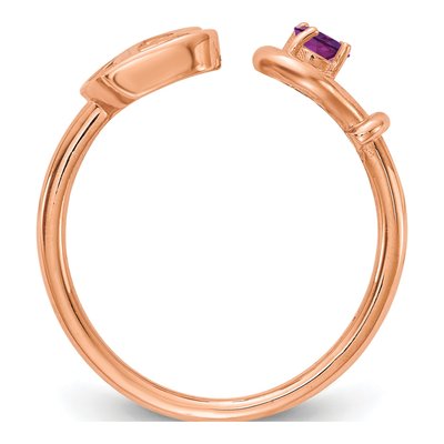 10K Rose Gold Initial B Ring – view 2