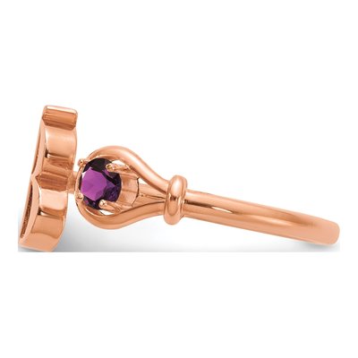 10K Rose Gold Initial B Ring – view 3