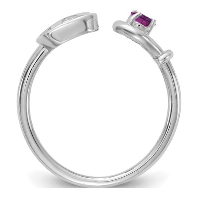 10K White Gold Initial B Ring – view 2