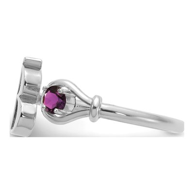 10K White Gold Initial B Ring – view 4