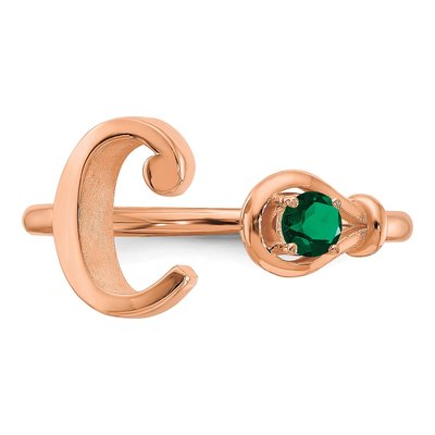 10K Rose Gold Letter C Ring – view 4