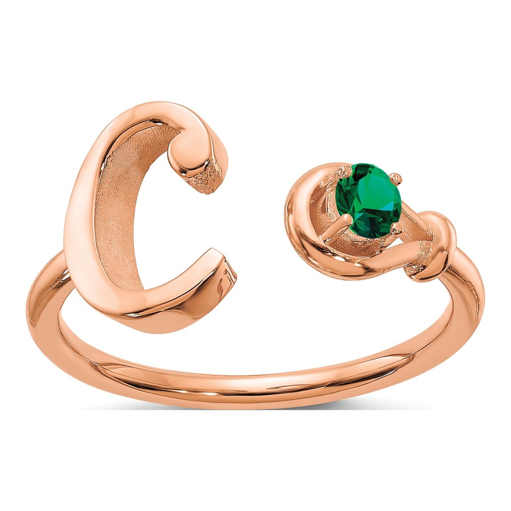 10K Rose Gold Letter C Ring