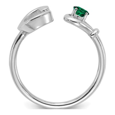 10K White Gold Letter C Ring – view 2