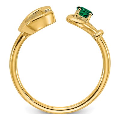10K Yellow Gold Birthstone Letter C Ring – view 2
