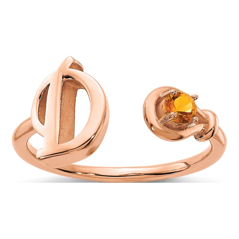 10K Rose Gold Letter D Ring