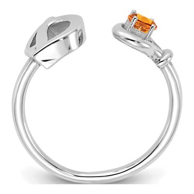 10K White Gold Letter D Ring – view 2
