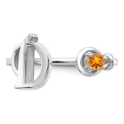 10K White Gold Letter D Ring – view 4