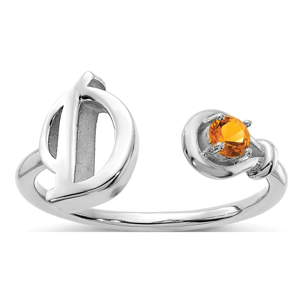 10K White Gold Letter D Ring