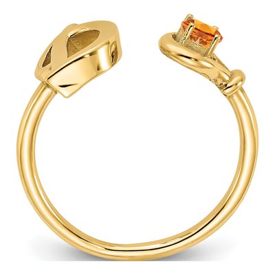 10K Yellow Gold Birthstone Letter D Ring – view 2