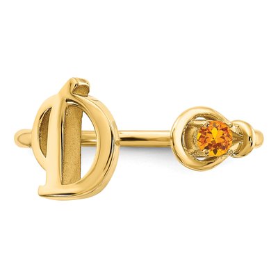 10K Yellow Gold Birthstone Letter D Ring – view 4