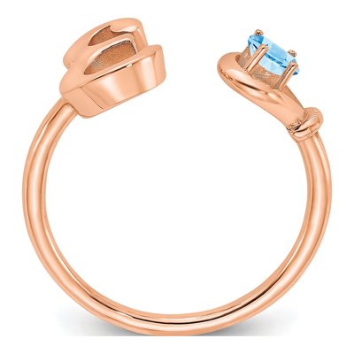 10K Rose Gold Letter E Ring – view 2