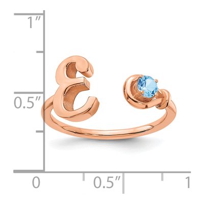 10K Rose Gold Letter E Ring – view 5