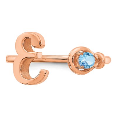 10K Rose Gold Letter E Ring – view 6